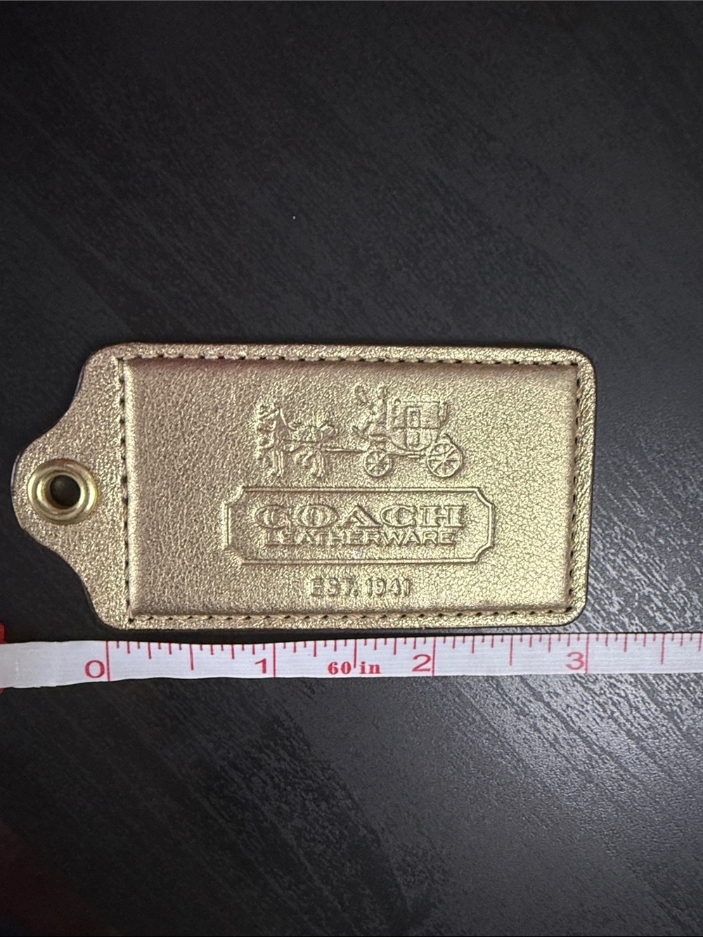 Coach XL Metallic Gold Leather Hangtag - Picture 7 of 7
